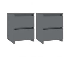 Tidyard Comodino,Cassettiera,Armadietto,Camera da Letto,Cameretta,Moderno,con 2 Cassetti in Legno,Multistrato,30x30x40 cm,Cassettiera Camera da Letto,Comodino con Cassetti,Comodino con Cassetti