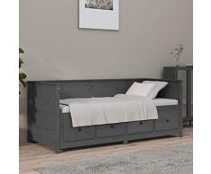 Tidyard Dormeuse,Struttura,Divano Letto,Singolo,Moderno,2 Posti,con 4 Cassetti,in Legno di Pino,Grigio,75x190 cm,Telaio Divano Letto Singolo 2 Posti Legno,Divano Letto 2 Posti,Divano Letto Singolo