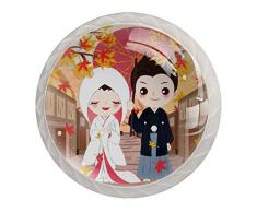 Giapponese Coppia Acero Foglia di Acero Autunno Maniglie Maniglie Tira Armadio Maniglie Cassetto Armadio Armadio 4 pz