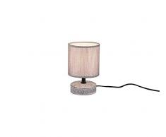 Lampada Da Tavolo Base Ceramica Decorata con Paralume Abat jour Da Comodino Lampada Da Scrivania Lume adatta in Camera Studio Salotto H. 20,5CM (marrone)