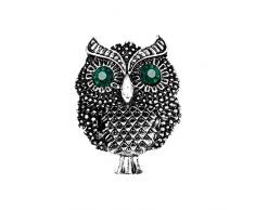 Stile europeo e americano alla moda, galvanizzato, antico oro e argento, lega personalizzata, intarsiato con spilla gufo, moda e versatile cassettiera gioielli, gold, taglia unica