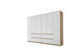 Rauch Möbel Mainz Armadio, Legno ingegnerizzato, Bianco/Rovere Sonoma, 271/210/54 cm