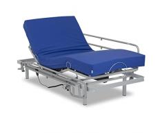 Gerialife Letto Elettrico per Disabili, Materasso Antidecubito in Memory Foam Impermeabile, Barre Laterali Resistenti, 90x190