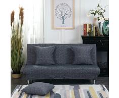 Monba lino modello divano letto futon cover pieghevole senza braccioli completo di fodera per Living Room, Poliestere, Dark Gray, L:160-190cm