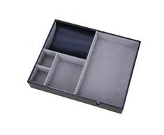 TOYANDONA Organizzatore Vassoi Comodino in Pelle Comò Superiore con Scomparto per Accessori Portafogli Portachiavi