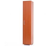 Scarpiera armadio 1 anta in legno montata 4 ripiani interni piedini e maniglie (Ciliegio)