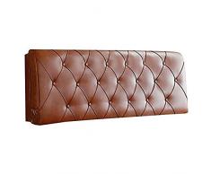 N / A Cuscino Comodino Testata Cuscino- Modern Simplicity Cuscino in Pelle Marrone Cuscino Comodino Schienale Cuscino Cuscino Lettura Cuscino-con testiera -200 * 58 * 6 cm_Marrone