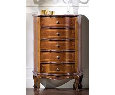 Casa Padrino cassettone barocco di lusso marrone - Armadio nobile in legno massello con 5 cassetti - Mobile Barocco - Qualità di Lusso - Fatto in Italia