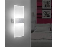 Bonlux Lampade da Parete LED per Interni/Esterno Moderno 5W, Applique da Muro Elegante per Soggiorno, Camera da Letto, Corridoio, Scale (Argento, Luce del Giorno Bianco Freddo 6000K)