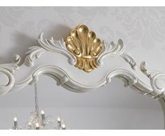 Simone Guarracino Como lavabo 2 porte e specchio stile Barocco Decapé avorio particolari foglia oro marmo crema pomelli Swarovski