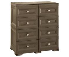 Tontarelli Omnimodus Cassettiera Grande 8 Cassetti Piccoli, Plastica, Wengè, 79x47x85.5 cm