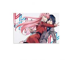 DSGDS 2 Darling in The Franxx poster su tela da parete giapponese anime poster per camera da letto pareti casa estetica 40 x 60 cm
