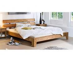 MASSIVMOEBEL24.DE Palissandro Legno Massello Oleato Letto 180x200 Sheesham Legno Mobile Massiccio Braun Naturale Marrone #512