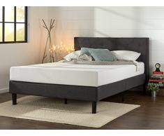 Zinus Shalini Struttura letto trapuntata con imbottitura / Letti Con Piattaforma/ Non sono necessarie le molle/ Supporto resistente in legno per letto/ Montaggio facile/ 80 x 190 cm