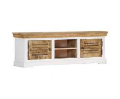 vidaXL Legno Massello di Mango Mobile Porta TV Stile Rustico Country Accattivante Indeformabile Durevole Stabile Mobiletto Armadio Hifi 118x30x40 cm