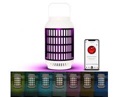 Lampada da tavolo a LED per esterni dimmerabile a intensità con attacco USB protezione IP44 lampada da comodino con altoparlante wireless bluetooth per esterni lampada a LED touchnero