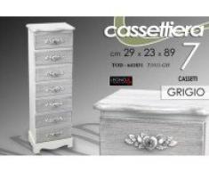 CASSETTIERA H89*29*23 SETTIMINO 7 CASS GRIGIO SHABBY CHIC PROVENZALE