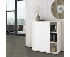 WeberBÜRO Profi Armadio con persiane in Acero Bianco 3OH Armadio per tapparelle a Rullo Incrociato Armadio per archiviazione Armadio per archivi