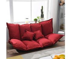 TRAACEM Pigro Divano-Letto Sleeper Bed Regolabile Sedia Pieghevole Divano Futon Video Games Sdraio da Spiaggia, in Grado di Fornire 2 Cuscini