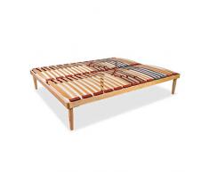 Materassimemory.eu Rete Matrimoniale Modello Dynamic Misura 160x190 in Legno di faggio con doghe Ammortizzate e basculanti e regolatori di rigidità Zona Lombare