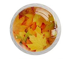 WARMFM Foglie dacero Pomelli per guardaroba Maniglie rotonde per armadietto Pomelli per armadietti in cristallo con viti 4