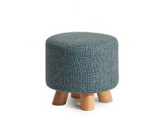 LHTCZZB Mobile smontabile e Lavabile Antiscivolo Portante Sgabello Faggio + Cotone e Lino Sgabello Basso Adatto for Adulti delle Famiglie Soggiorno Camera da Letto Piccolo Sgabello (Verde)