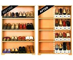 Organizzatore Salvaspazio Scarpe Multicolore Regolabile Salvaspazio Ideale per Scarpiera/Armadio/Mobili Set da 8 Pezzi Nero