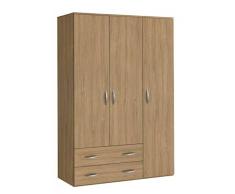 Armadio 3 Ante + 2 cassetti H 175 Colore noce