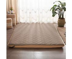 WSZGR Traspirante Stuoiaerasso Futon Divano Pieghevole Letto per Gli Ospiti Giapponese Futon Dormire Tappetino Stuoiaerasso di Ricambio,Tatami Stuoia Cammello 90x200cm/35x79inch