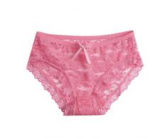 Bella biancheria intima da donna pizzo affascinante mutandine cava maglia pantaloni-arco vita bassa mutande cassetti armadio biancheria intima, Rosso anguria., Taglia unica
