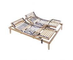 Baldiflex - Rete Elettrica Matrimoniale 180x190 cm Ortopedica, Star Elettrica, Telaio e doghe in Legno Naturale di faggio