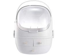 KAIXIN Clamshell 3 cassettiera da toeletta Arrotondata Porta Trucco Scatola di immagazzinaggio per Rossetto Gioielli Cosmetici organizzatore Bianco
