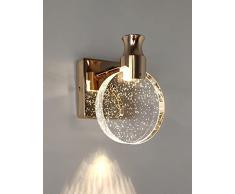 KRIPINC Applique da Parete in Cristallo, Lampada a Muro in Stile Nordico di Lusso, Lampade da Parete Creativa Semplice per Camera da Letto, Comodino, Soggiorno, Bagno, Corridoio (Oro, Piccolo)