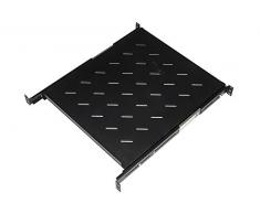 Link LKRIP550EN Ripiano Universale per Armadio Rack Estraibile su Binari Telescopici 1 Unità, 550mm, Nero