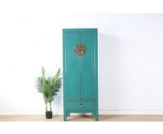 Yajutang Armadio di nozze cinese 2 ante 1 cassetto turchese