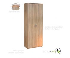 Gabinetto file CAB Cabinet Office multiuso armadio a 2 ante 5 piani Sonoma quercia
