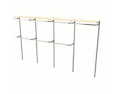 Cabina armadio guardaroba arredamento negozi appenderia ripiani acero