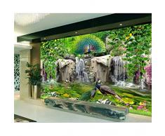 carta da parati 3d della foto su ordinazione Roccia fresca del fiore del pavone del valletto Decorazione domestica soggiorno 3d murales di carta da parati per pareti 3 d-450X300CM