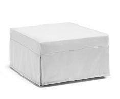 Talamo Italia Pouf Letto Flash, Made in Italy, cm 80 x 80 h45, Bianco, UNICO
