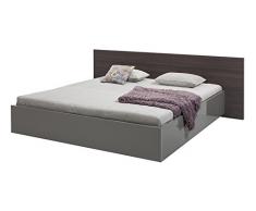Composad Letto Matrimoniale King Size Color Rovere Nobile e Grigio Laccato