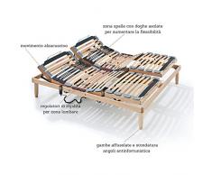 Evergreenweb - Rete Elettrica Matrimoniale Ortopedica con Alzate Motorizzate Separate Base Letto a Doghe in Legno Rinforzata, 160x195 cm, Rete Elettrica