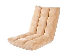 Lettino reclinabile Divano Pigro Lounge Divano Letto Pieghevole Regolabile Piano Lounger Sleeper Futon Materasso Seat Chair (Color : Beige, Size : 111 * 50 * 12CM)