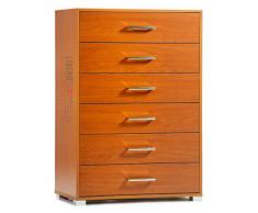 LIBEROSHOPPING.eu - LA TUA CASA IN UN CLIK Mobile cassettiera 6 cassetti Grandi cm 81x44x118H (Ciliegio)