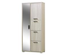 3610OLM Montato Armadio 2 Ante + 3 ante a ribalta portascarpe scocca spessore 25mm ante spessore 16mm 75,3L x 175H x 33P finitura Olmo