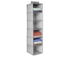 mDesign armadietto pensile in tessuto – è l’ideale organizer armadio per indumenti – perfetto anche come cassettiera salvaspazio per l’ingresso – comodo per riporre numerosi oggetti e abiti – 6