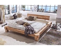 Holzwerk Letto in Legno Palermo Letto Matrimoniale Letto Massiccio faggio balken Letto Nuovo Misure a Scelta 140/160/180/200