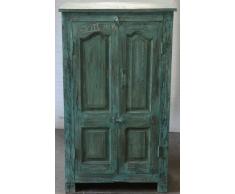 Guru-Shop Cabinet, Armadietto Laterale, Cassettiera, Armadio, in Legno Massello, Coloniale, Blu, 123x71x39 cm, Armadi Armadi