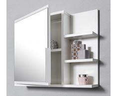 eSituro Armadietto Bagno con Specchio a Ante e Ripiani Regolabili Contenitore Armadietto a Muro SBP0029