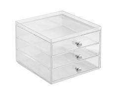 InterDesign 37060EU Cassettiera Stretta a 3 Clarity, Trasparente