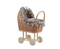 UN carrello, UN letto per bambole in vimini, giocattoli in vimini, carrelli per bambole in vimini, carrelli per bambole in vimini